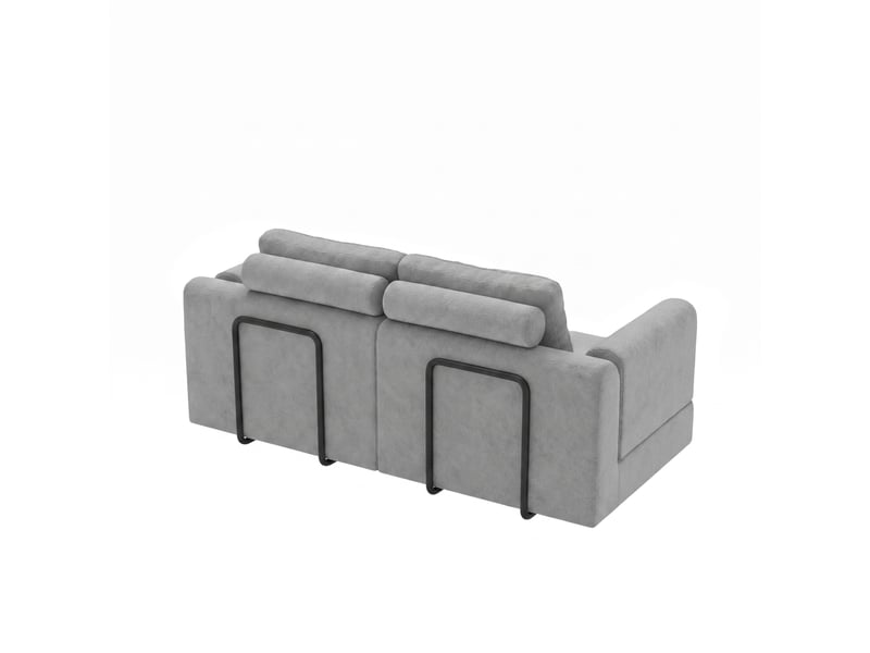  Canapé-lit pliable gris, mousse à mémoire de forme, dossier avec soutien  - Conforama D