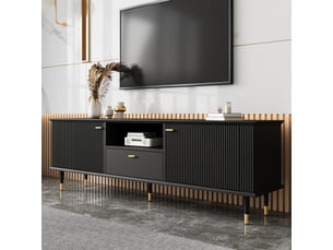 Meuble tv coloris noir 170 cm