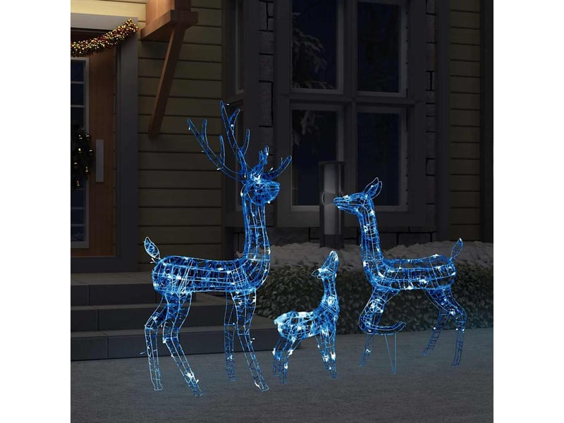  Famille de rennes de décoration, éclairage de noël acrylique 300 led bleu cf62036  - Conforama C