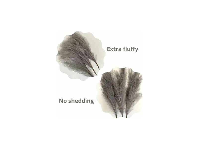  Grande herbe de pampa gris faux 5 tiges extra moelleux faux 70cm bouquet de fleurs plume salon home decor boho home decor grand vase table fleur mariage, gris  - Conforama C
