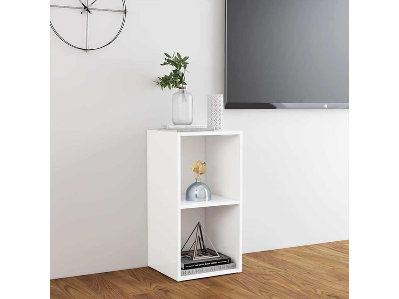  Meuble tv - banc tv - meuble de rangement blanc 72x35x36,5 cm bois d’ingénierie  - Conforama C