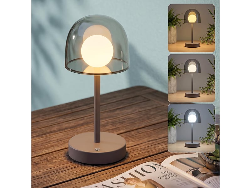  Zmh lampe de table tactile sans fil lampe de chevet led intensité variable pour bureau  - Conforama B