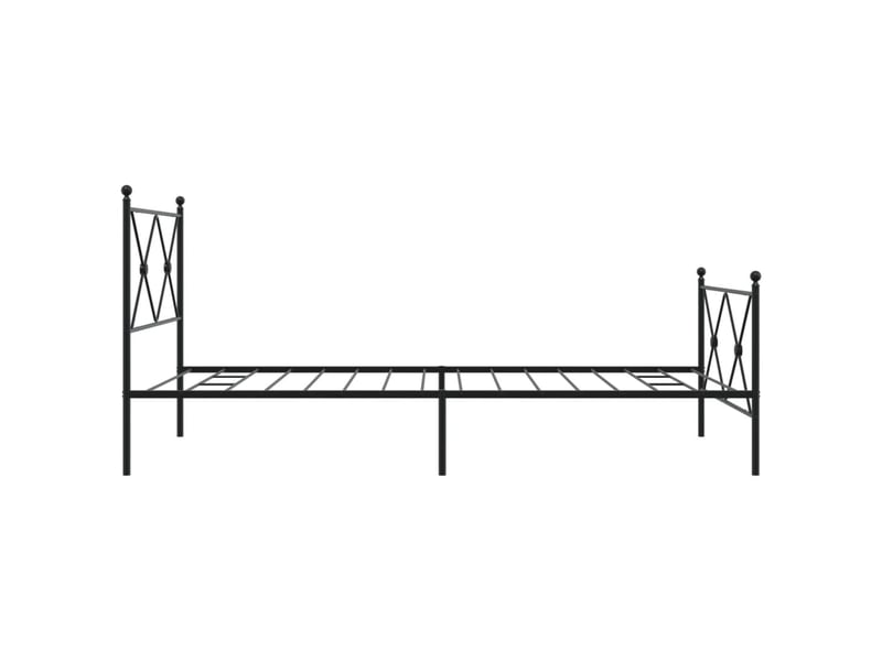  Lit simple- lit adulte -  cadre de lit métal sans matelas et pied de lit noir 100x200 cm  - Conforama D