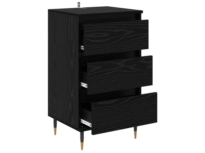  Buffet - bahut - meuble de rangement chêne noir 35 x 40 x 70 cm bois d'ingénierie  - Conforama E