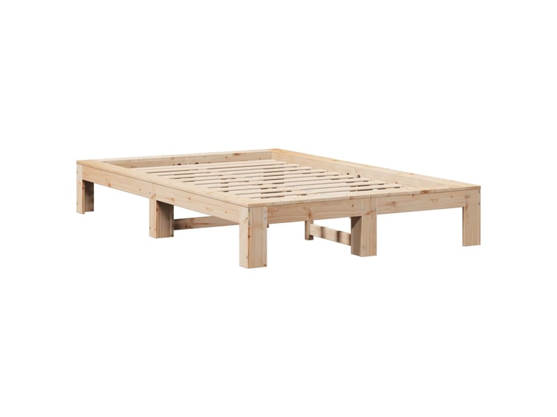  Lit double- lit adulte -  cadre de lit sans matelas 120x190 cm bois de pin massif  - Conforama B