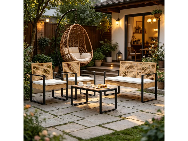  Ensemble de salon de jardin modulaire, mobilier de terrasse, conversation et pelouse  - Conforama E