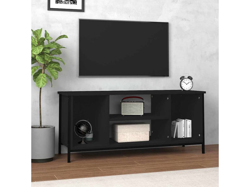  Meuble tv - banc tv - meuble de rangement noir 102x35x45 cm bois d'ingénierie  - Conforama B