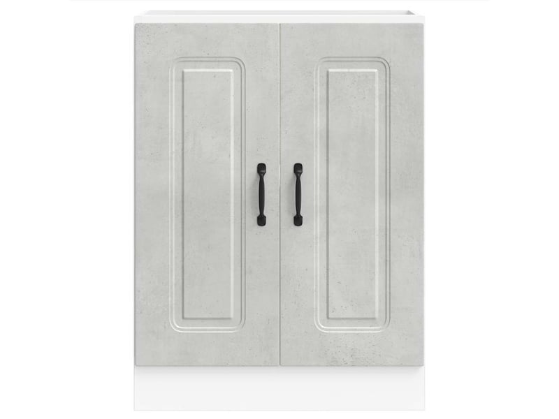 Meuble de cuisine, meuble bas pour évier kalmar gris béton bois d'ingénierie - Conforama D