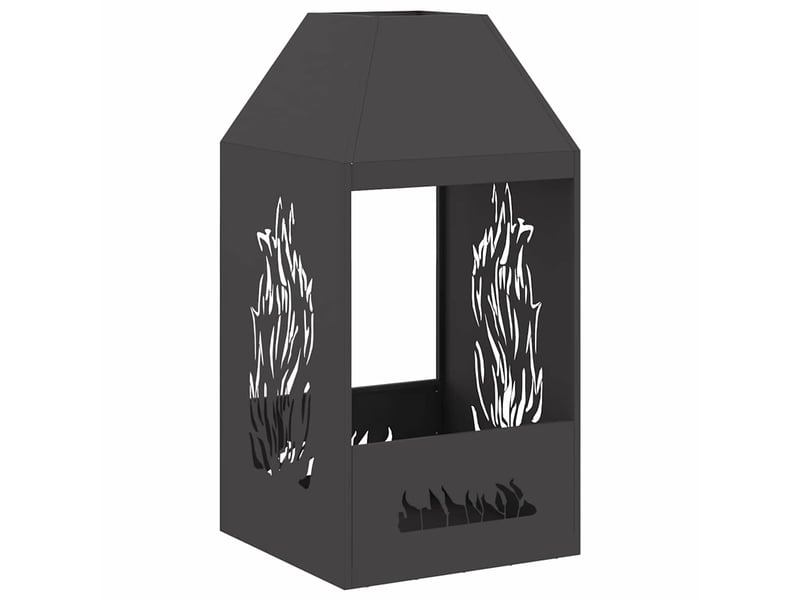  Brasero exterieur, foyer camping noir 50x50x100 cm acier patiné shl88324  - Conforama E