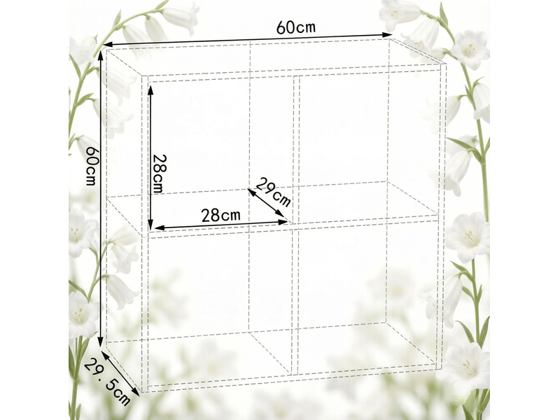  Bibliothèque 60x29,5x60 cm 4 compartiments blanc  - Conforama E