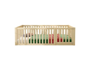 Lit simple 90x200 cm <strong>MERAX</strong> <strong>lit enfant naturel</strong> coloris naturel