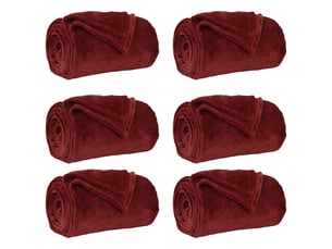 Couverture jetée de canapé 6 pcs bordeaux 130x150 cm 3.04 kg polaire