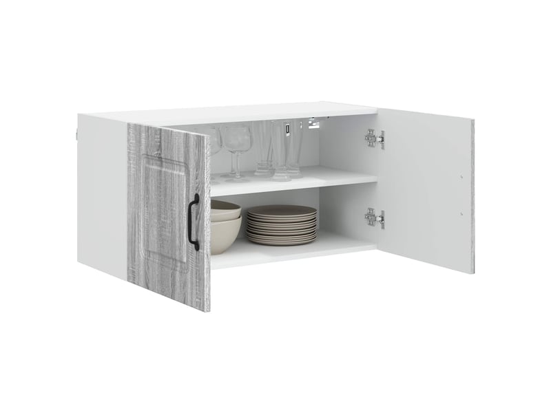 Meuble mural de cuisine | armoire de cuisine gris sonoma 80x31x40cm shl8184 - Conforama C