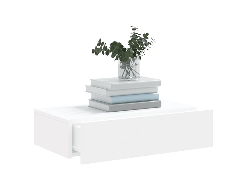 Meuble tv - banc tv - meuble de rangement avec éclairage led blanc 60x35x15,5 cm - Conforama E