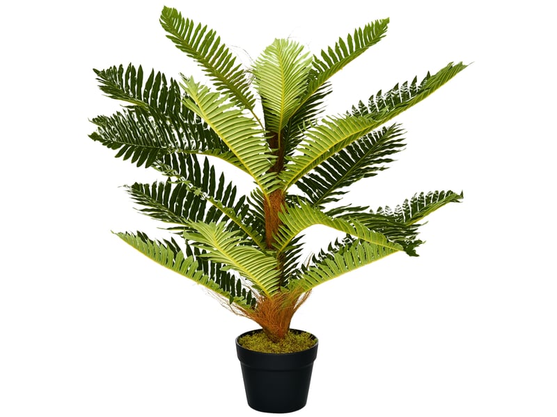  Palmier artificiel vert avec 18 feuilles et pot inclus, pour l'intérieur, hauteur 85 cm.  - Conforama A
