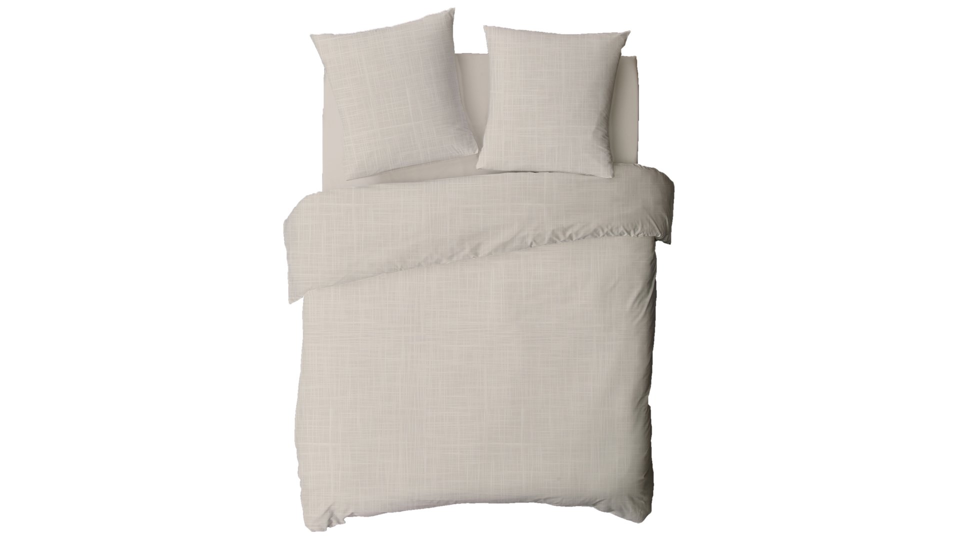 LOMOCO Parure de lit Housse+ 2 taies 240x220 cm JEANNE beige Conforama