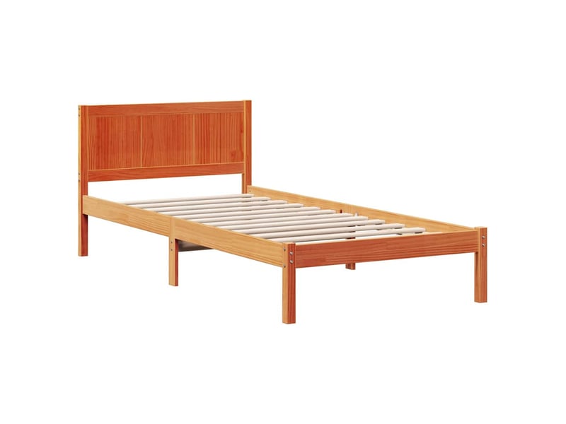 Lit simple- lit adulte -  cadre de lit marron 100 x 200 cm bois de pin massif  - Conforama C