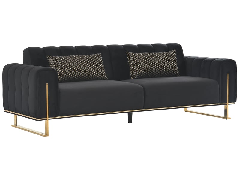  Canape droit fixe noir 3 places  - Conforama B