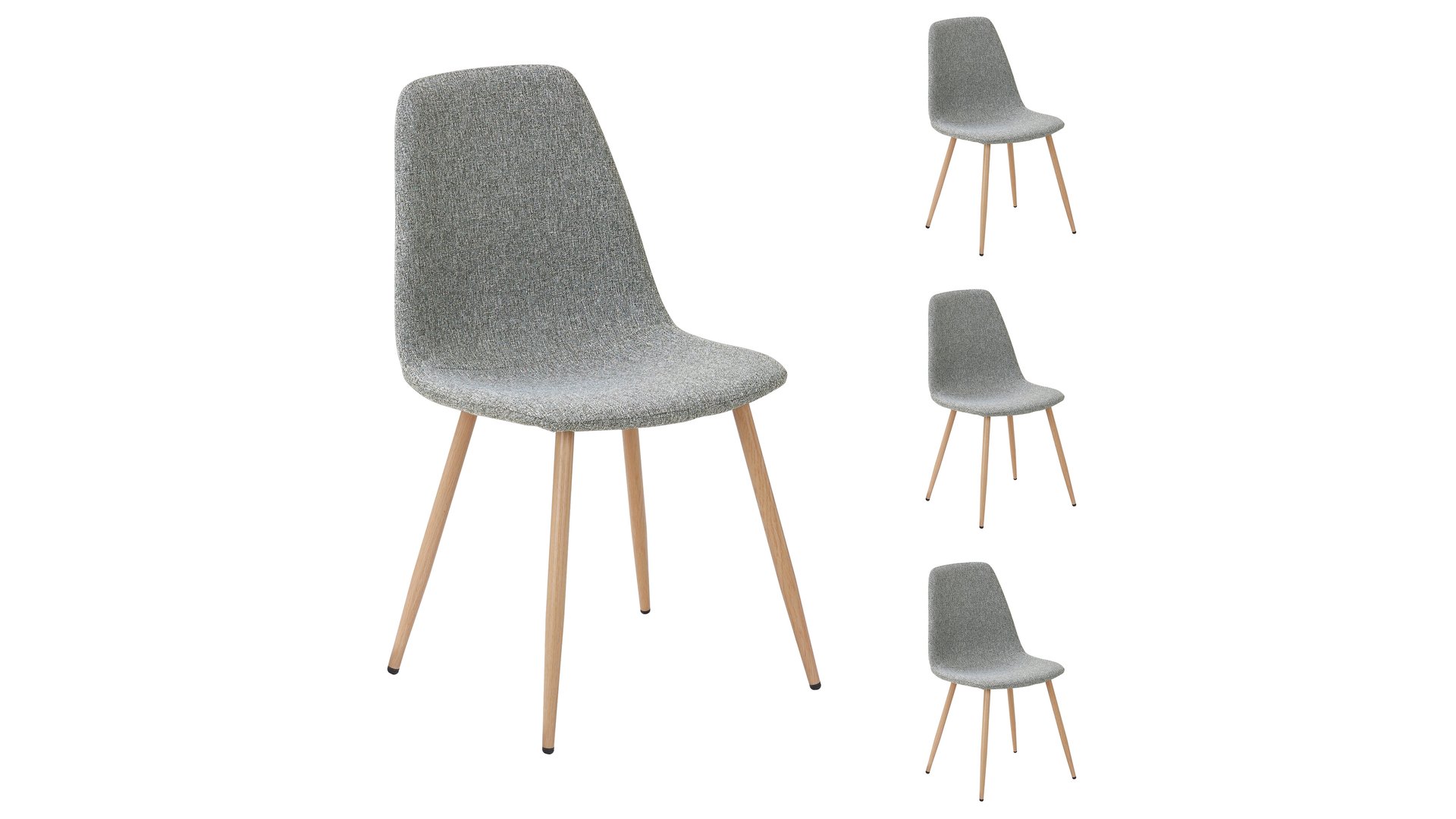 Lot de 4 chaises AUDE coloris gris gris 86 Conforama