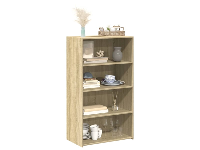  Buffet haut - bahut - meuble de rangement chêne sonoma 70x41x124 cm bois d'ingénierie  - Conforama C