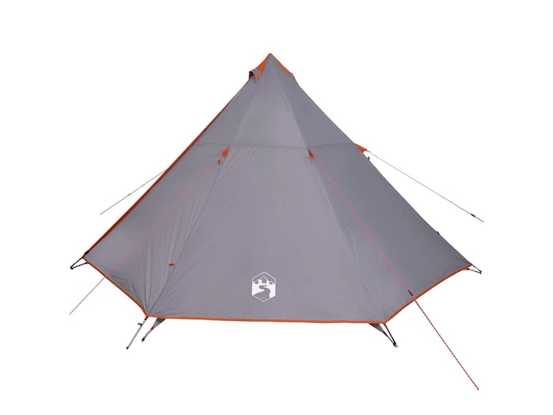  Tente de camping, tente familiale tipi 8 personnes gris et orange imperméable shl3217  - Conforama A