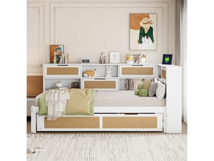 Lit banquette 90x200 cm <strong></strong>  <strong></strong> coloris blanc