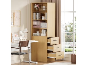Vitrine coloris bois clair 5 étagère(s) <strong></strong> <strong></strong> - 60 cmx180 cm
