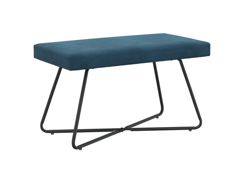 Banc, canapé 2 places bleu 80x40x45 cm velours - Conforama A