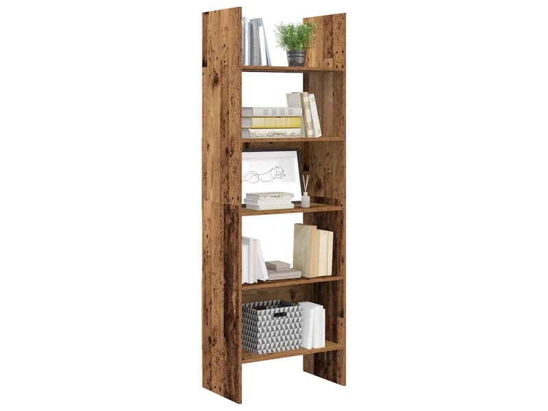 Bibliothèque 5 niveaux, armoire à livres 60 x 35 x 180 cm bois d'ingénierie shl7619 - Conforama C