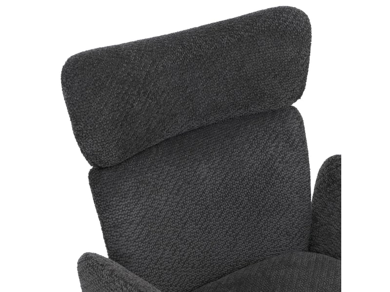  Lot de 6 chaises de salle à manger pivotantes à 180° avec retour automatique et accoudoirs tissu bouclé gris foncé et fer 04_0008815  - Conforama C