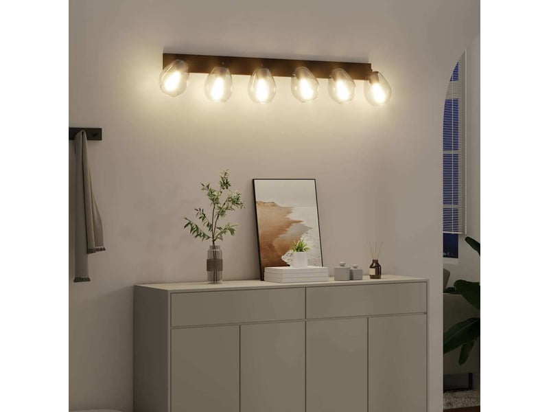 Spot de plafond noir 110,5x13x26 cm verre et métal - Conforama C