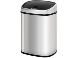 Poubelle automatique 58 l inox argent, 40,9 x 28,9 cm