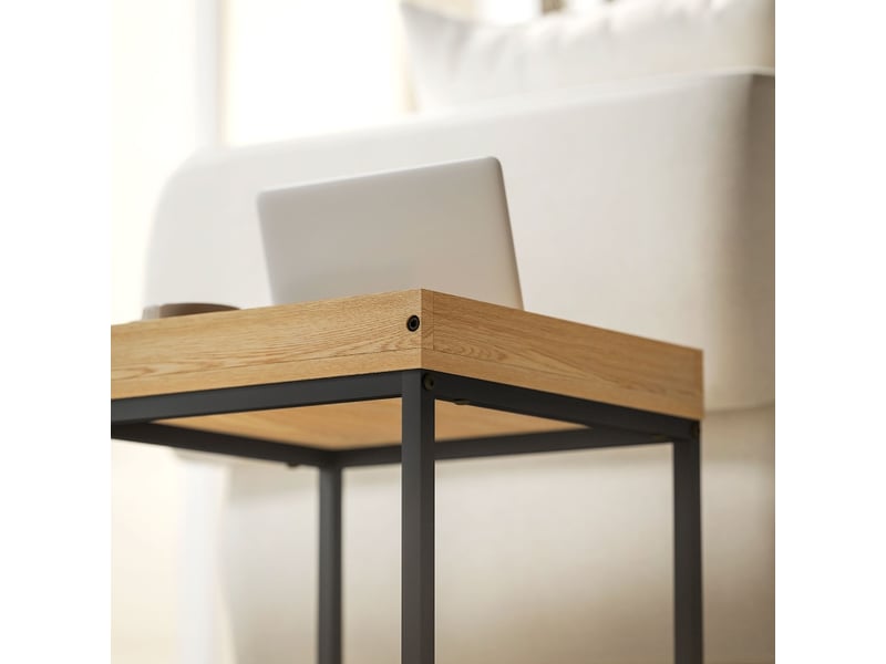  Lot de 2 tables basses gigognes carrées en mdf et acier – noir – 45 x 45 x 45 cm  - Conforama E