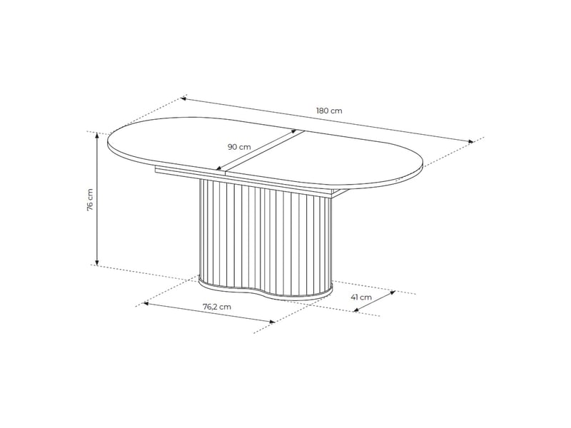  Table extensible kasota, 8 places, 180x90x76h cm chêne marron Kasota - Conforama D