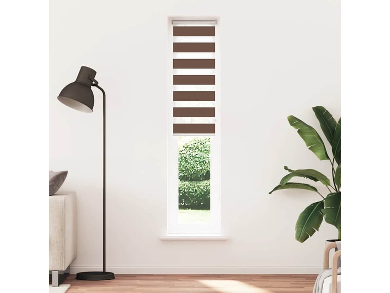 Store zèbre, store de fenêtre marron 40x200 cm largeur du tissu 35,9 cm polyester cf48701 - Conforama A