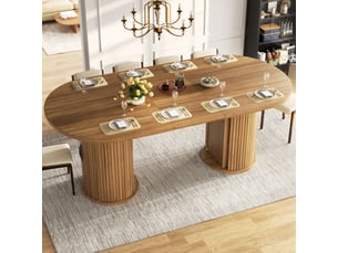 Table à manger extensible,150-190x80x75 cm,avec rangement,mdf,marron foncé