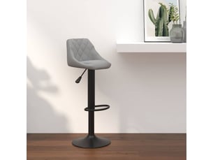 Tabouret de bar, chaise de bar gris clair velours shl24779