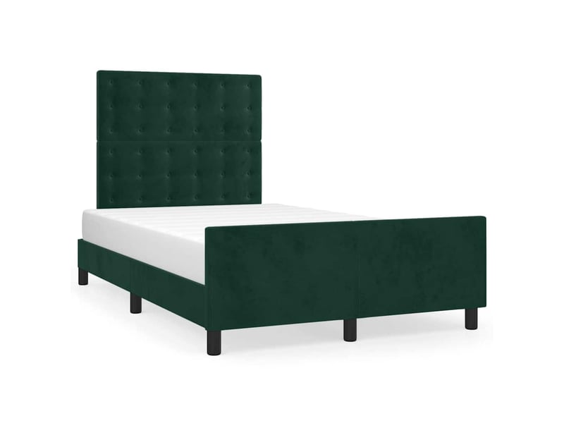 Lit double- lit adulte -  cadre de lit sans matelas vert foncé 120x190 cm velours  - Conforama A