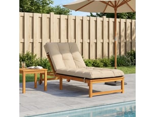 Coussin de transat, coussin pour bain de soleil vianen 100 % polyester crème 200 x 90 x 8 cm cf56302