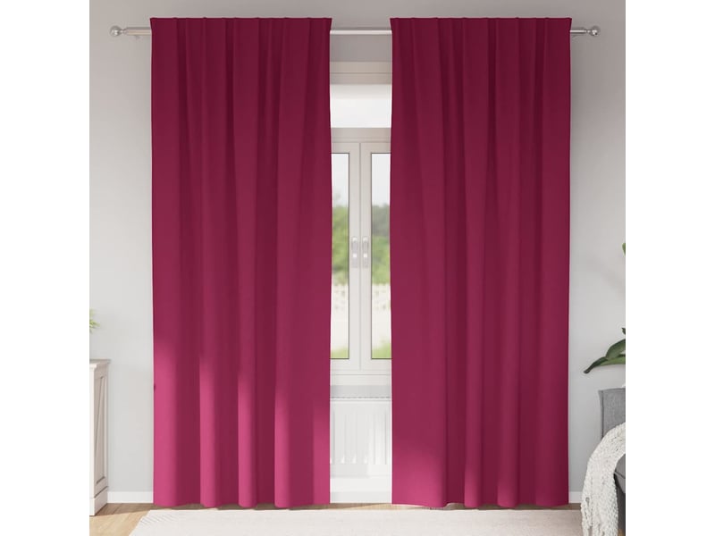  Lot de 2 rideaux occultants, rideaux black-out avec anneaux bordeaux 225 x 140 cm cf44612  - Conforama B