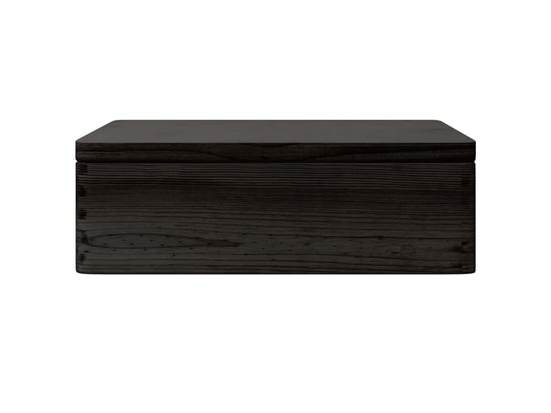  Boîte de rangement, coffre avec couvercle et poignées noir bois pin massif shl20016  - Conforama D
