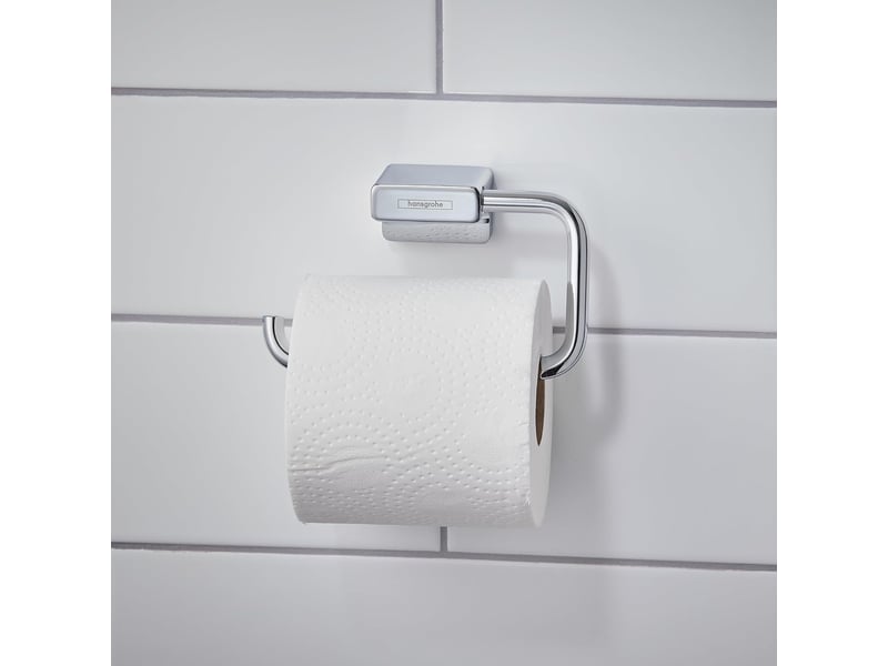  Addstoris porte-papier wc mural à fixation cachée – chrome, largeur 141 mm, accessoire de salle de bains, 41771000  - Conforama E
