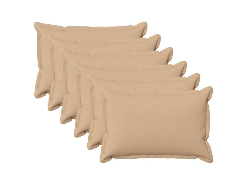  Lot de 6 coussins avec oreiller, coussins décoratifs houten crème lin synthétique cf51306  - Conforama B