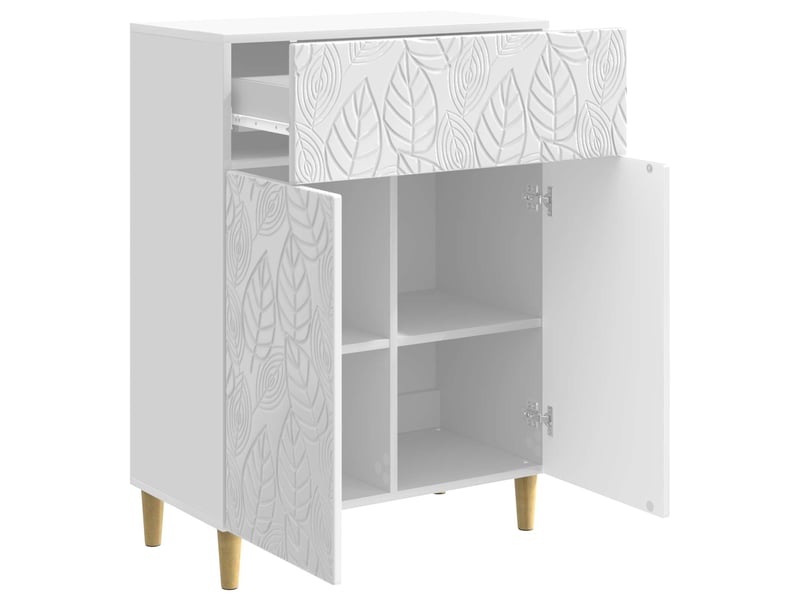  Buffet - bahut - meuble de rangement blanc brillant 66 x 34,5 x 90 cm bois d'ingénierie  - Conforama C
