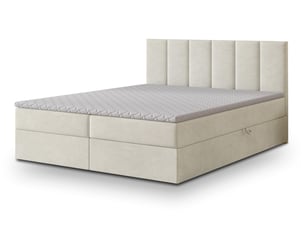Lit avec rangement 180x200 cm <strong>MASSENO</strong> <strong></strong> coloris beige