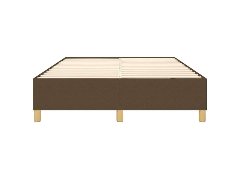  Lit double- lit adulte -  cadre de lit à lattes marron foncé 140x200 cm tissu  - Conforama D