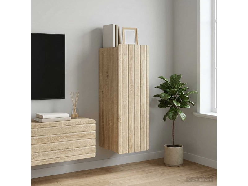  Armoire murale salon, meuble de rangement chêne sonoma 33 x 34,5 x 94 cm bois d'ingénierie  - Conforama B