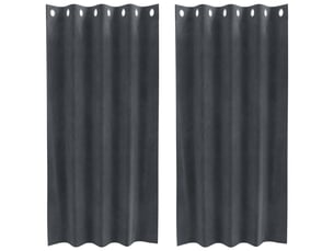 Lot de 2 rideaux, rideaux de fenêtre gris clair 140 x 175 cm velours cf44035