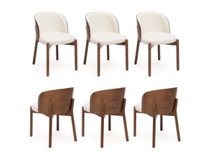 Lot de 4 chaises de salle à manger 49x57x74 cm dossier enveloppant bois noyer