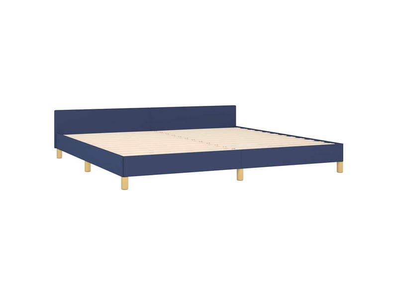  Lit double- lit adulte -  cadre de lit avec tête de lit sans matelas bleu 200x200cm tissu  - Conforama C